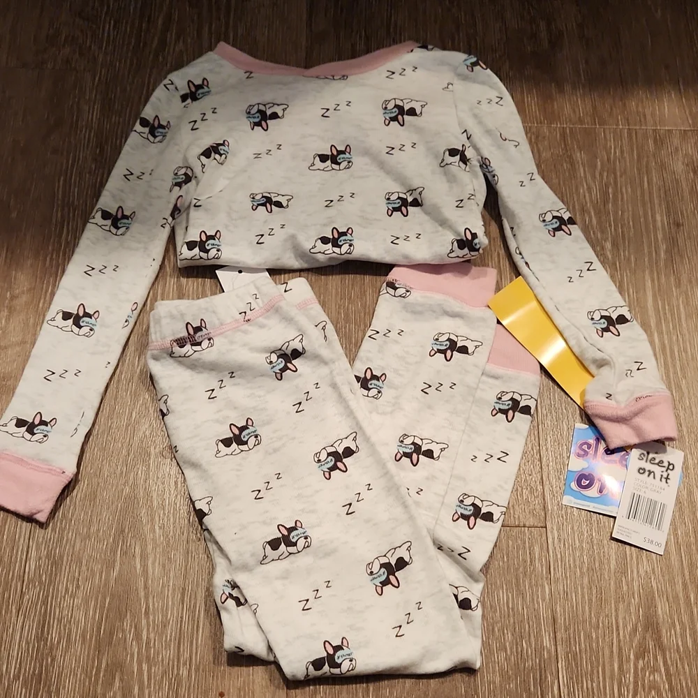 Heather Gray Dog Kid's Pajama Set